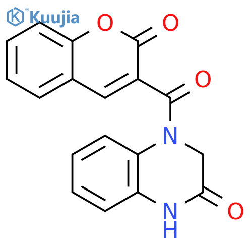 4-(2-oxo-2H-chromene-3-carbonyl)-1,2,3,4-tetrahydroquinoxalin-2-one structure