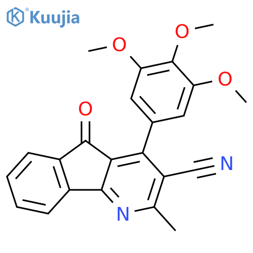 2-methyl-5-oxo-4-(3,4,5-trimethoxyphenyl)indeno[1,2-b]pyridine-3-carbonitrile structure