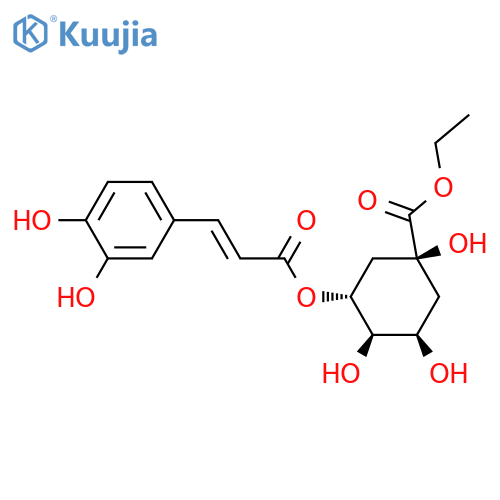 Cyclohexanecarboxylic acid, 3-[[3-(3,4-dihydroxyphenyl)-1-oxo-2-propen-1-yl]oxy]-1,4,5-trihydroxy-, ethyl ester, (1S,3R,4R,5R)- structure