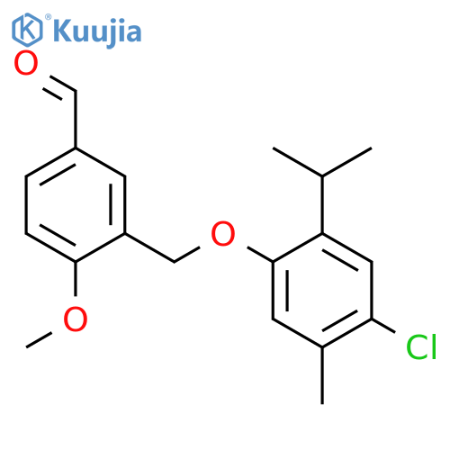 3-{4-chloro-5-methyl-2-(propan-2-yl)phenoxymethyl}-4-methoxybenzaldehyde structure