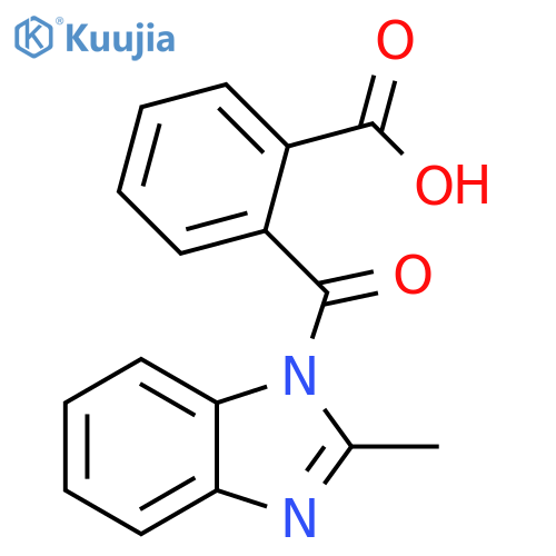 2-(2-methyl-1H-1,3-benzodiazole-1-carbonyl)benzoic acid structure