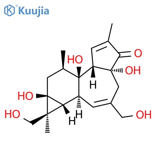 5H-Cyclopropa[3,4]benz[1,2-e]azulen-5-one, 1,1a,1b,4,4a,7a,7b,8,9,9a-decahydro-4a,7b,9a-trihydroxy-1,3-bis(hydroxymethyl)-1,6,8-trimethyl-, (1S,1aR,1bS,4aR,7aS,7bR,8R,9aS)- structure