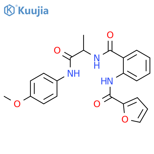 2-Furancarboxamide,N-[2-[[[2-[(4-methoxyphenyl)amino]-1-methyl-2-oxoethyl]amino]carbonyl]phenyl]- structure