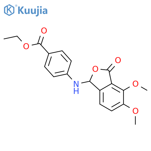 ethyl 4-(4,5-dimethoxy-3-oxo-1,3-dihydro-2-benzofuran-1-yl)aminobenzoate structure
