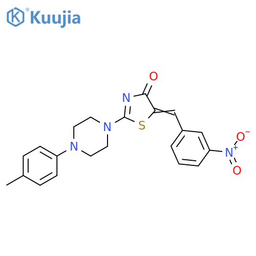 (5E)-2-4-(4-methylphenyl)piperazin-1-yl-5-(3-nitrophenyl)methylidene-4,5-dihydro-1,3-thiazol-4-one structure