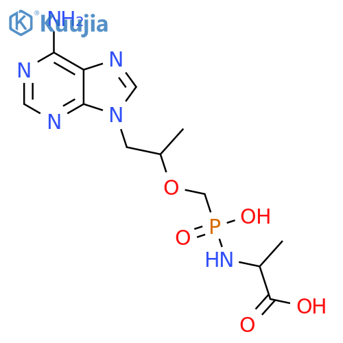 N-(1R)-2-(6-Amino-9H-purin-9-yl)-1-methylethoxymethylhydroxyphosphinyl-D-alanine structure