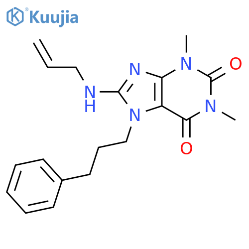 1,3-dimethyl-7-(3-phenylpropyl)-8-(prop-2-en-1-yl)amino-2,3,6,7-tetrahydro-1H-purine-2,6-dione structure