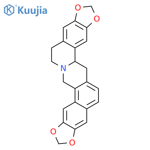 7,8,13b,14-tetrahydro-5H-[1,3]benzodioxolo[5,6-h][1,3]dioxolo[6,7]isoquino[2,1-b]isoquinoline structure