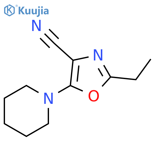 4-Oxazolecarbonitrile, 2-ethyl-5-(1-piperidinyl)- structure