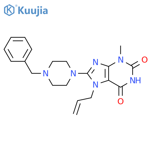 8-(4-benzylpiperazin-1-yl)-3-methyl-7-(prop-2-en-1-yl)-2,3,6,7-tetrahydro-1H-purine-2,6-dione structure
