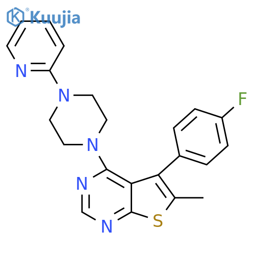 1-[5-(4-fluorophenyl)-6-methylthieno[2,3-d]pyrimidin-4-yl]-4-(pyridin-2-yl)piperazine structure