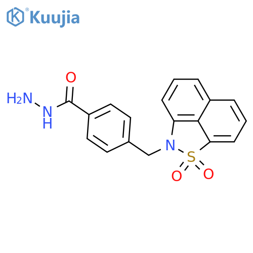<br>4-(1,1-Dioxo-1H-1lambda*6*-naphtho[1,8-cd]isothiazol-2-ylmethyl)-benzoic ac id hydrazide structure