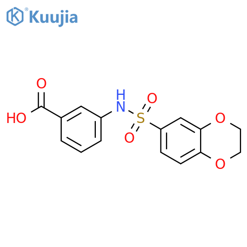 3-(2,3-dihydro-1,4-benzodioxine-6-sulfonamido)benzoic acid structure