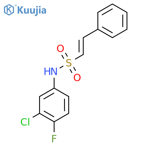 N-(3-chloro-4-fluorophenyl)-2-phenylethene-1-sulfonamide structure