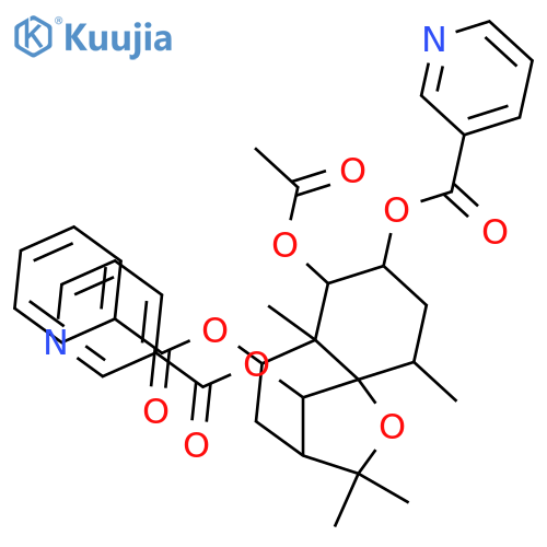 1,2,6,9-Tetrahydroxydihydro-β-agarofuran; (1α,2α,6β,9β)-form, 2,6-Bis-O-(3-pyridinecarbonyl), 9-benzoyl, 1-Ac structure