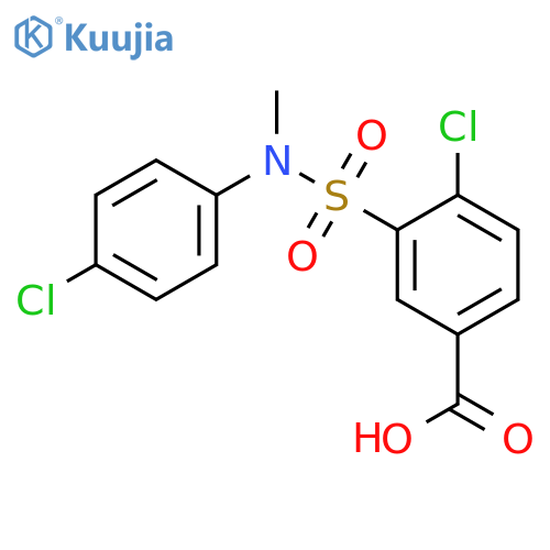 4-chloro-3-(4-chlorophenyl)(methyl)sulfamoylbenzoic acid structure