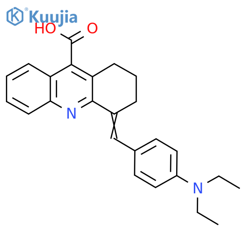 4-{4-(diethylamino)phenylmethylidene}-1,2,3,4-tetrahydroacridine-9-carboxylic acid structure