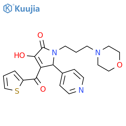 3-hydroxy-1-3-(morpholin-4-yl)propyl-5-(pyridin-4-yl)-4-(thiophene-2-carbonyl)-2,5-dihydro-1H-pyrrol-2-one structure