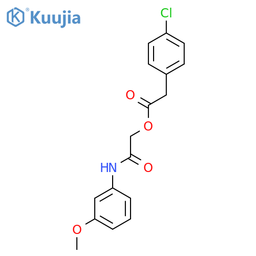 (3-methoxyphenyl)carbamoylmethyl 2-(4-chlorophenyl)acetate structure