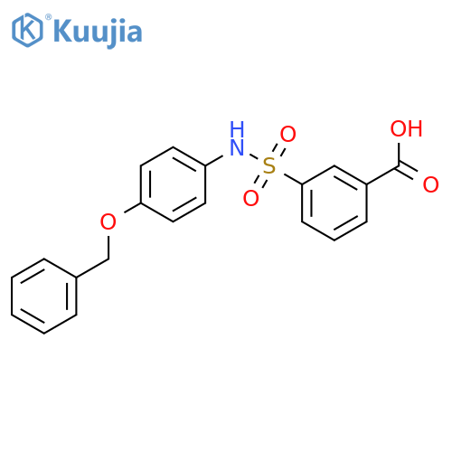 Benzoic acid, 3-[[[4-(phenylmethoxy)phenyl]amino]sulfonyl]- structure