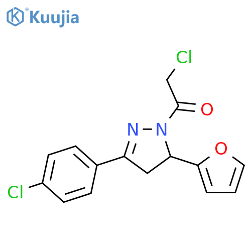 2-chloro-1-3-(4-chlorophenyl)-5-(furan-2-yl)-4,5-dihydro-1H-pyrazol-1-ylethan-1-one structure