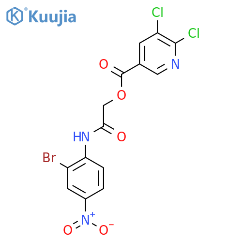 [(2-Bromo-4-nitrophenyl)carbamoyl]methyl 5,6-dichloropyridine-3-carboxylate structure