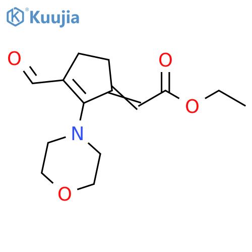 ethyl 2-3-formyl-2-(morpholin-4-yl)cyclopent-2-en-1-ylideneacetate structure