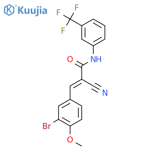 (E)-3-(3-bromo-4-methoxyphenyl)-2-cyano-N-[3-(trifluoromethyl)phenyl]prop-2-enamide structure