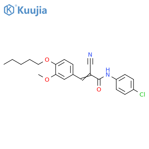 N-(4-Chlorophenyl)-2-cyano-3-[3-methoxy-4-(pentyloxy)phenyl]-2-propenamide structure