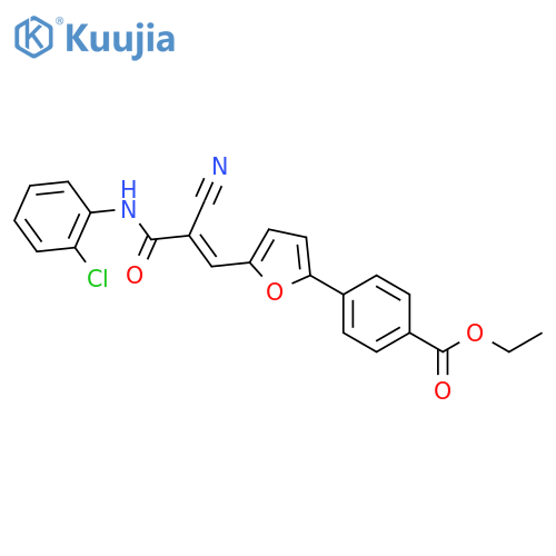 ethyl 4-[5-[(E)-3-(2-chloroanilino)-2-cyano-3-oxoprop-1-enyl]furan-2-yl]benzoate structure