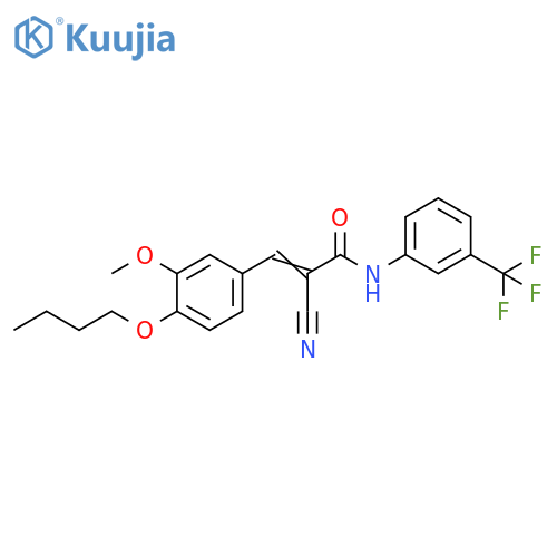 3-(4-Butoxy-3-methoxyphenyl)-2-cyano-N-[3-(trifluoromethyl)phenyl]-2-propenamide structure