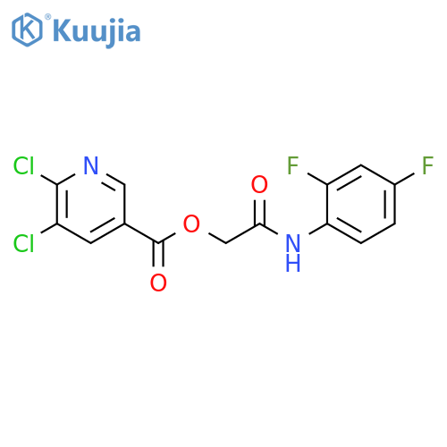 3-Pyridinecarboxylic acid, 5,6-dichloro-, 2-[(2,4-difluorophenyl)amino]-2-oxoethyl ester structure