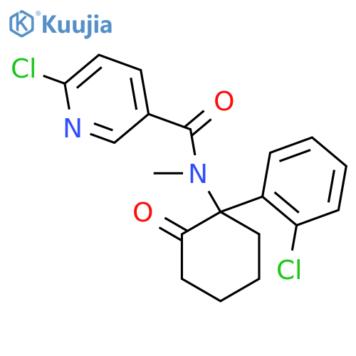 6-chloro-N-[1-(2-chlorophenyl)-2-oxocyclohexyl]-N-methylpyridine-3-carboxamide structure