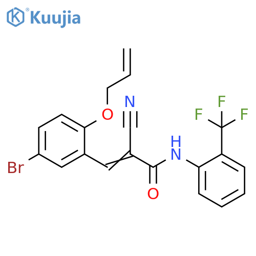 3-[5-Bromo-2-(2-propen-1-yloxy)phenyl]-2-cyano-N-[2-(trifluoromethyl)phenyl]-2-propenamide structure