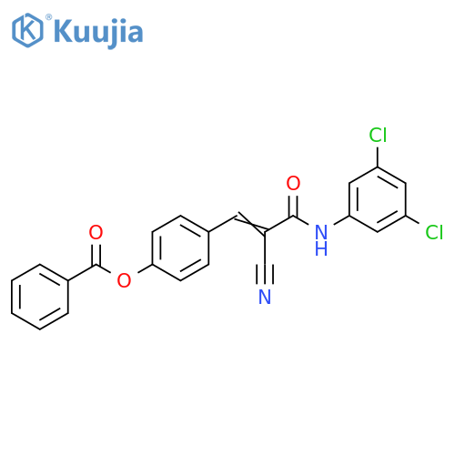 3-[4-(Benzoyloxy)phenyl]-2-cyano-N-(3,5-dichlorophenyl)-2-propenamide structure