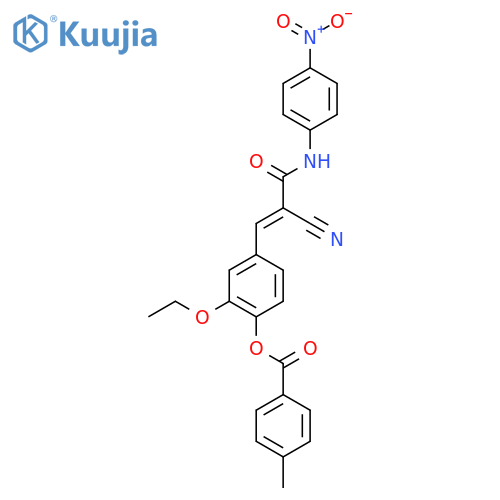 [4-[(E)-2-cyano-3-(4-nitroanilino)-3-oxoprop-1-enyl]-2-ethoxyphenyl] 4-methylbenzoate structure