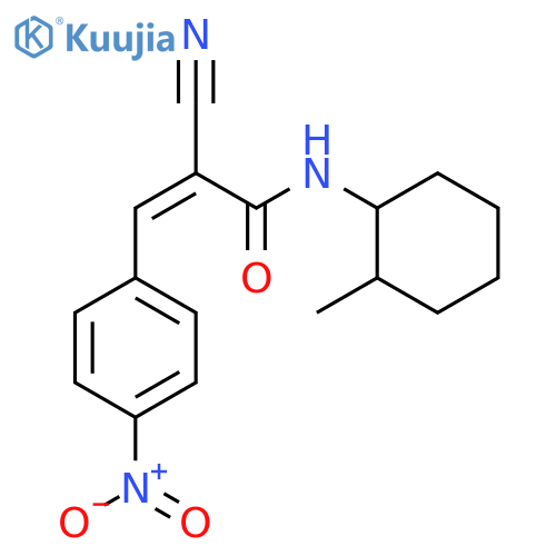 (Z)-2-Cyano-N-(2-methylcyclohexyl)-3-(4-nitrophenyl)prop-2-enamide structure