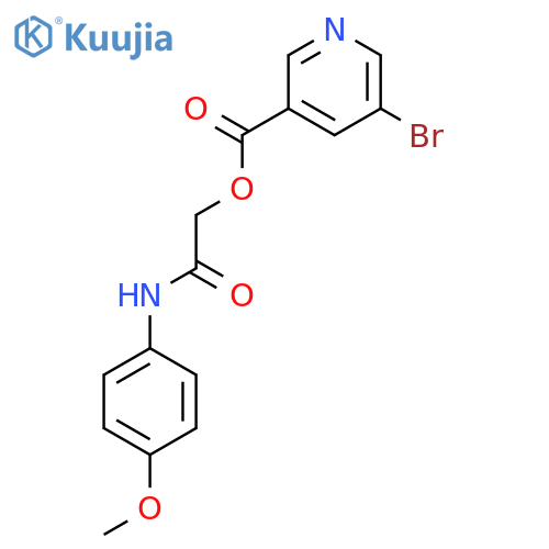(4-methoxyphenyl)carbamoylmethyl 5-bromopyridine-3-carboxylate structure