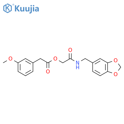 {(2H-1,3-benzodioxol-5-yl)methylcarbamoyl}methyl 2-(3-methoxyphenyl)acetate structure