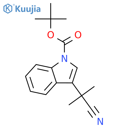 tert-butyl 3-(1-cyano-1-methyl-ethyl)indole-1-carboxylate structure