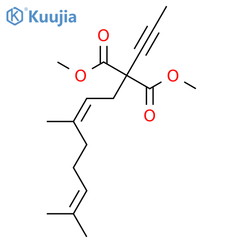 Propanedioic acid, [(2Z)-3,7-dimethyl-2,6-octadienyl]-2-propynyl-,dimethyl ester structure