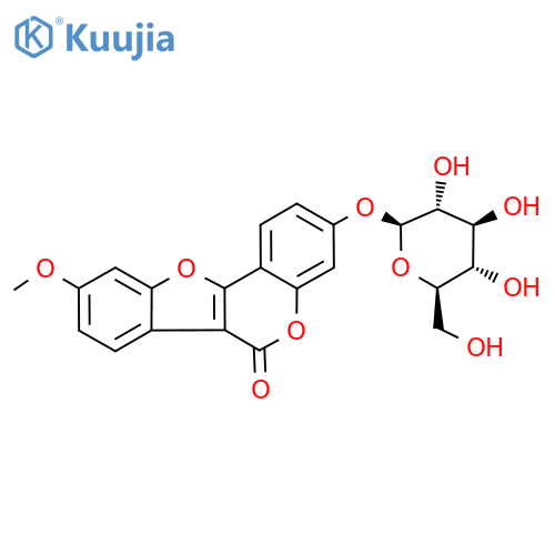 6H-Benzofuro[3,2-c][1]benzopyran-6-one, 3-(β-D-glucopyranosyloxy)-9-methoxy- structure