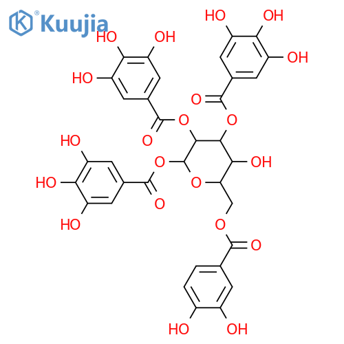 1,2,3,6-Tetragalloylglucose; β-D-Pyranose-form, 3D-Deoxy structure