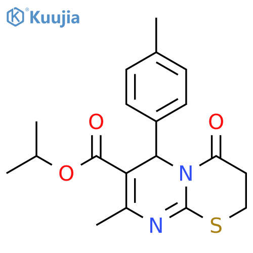 propan-2-yl 8-methyl-6-(4-methylphenyl)-4-oxo-2H,3H,4H,6H-pyrimido2,1-b1,3thiazine-7-carboxylate structure