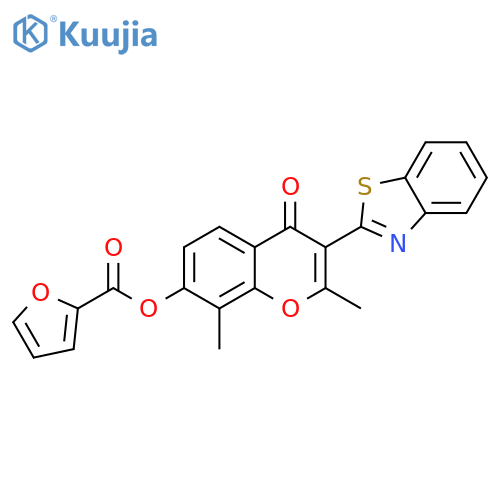 3-(1,3-benzothiazol-2-yl)-2,8-dimethyl-4-oxo-4H-chromen-7-yl furan-2-carboxylate structure