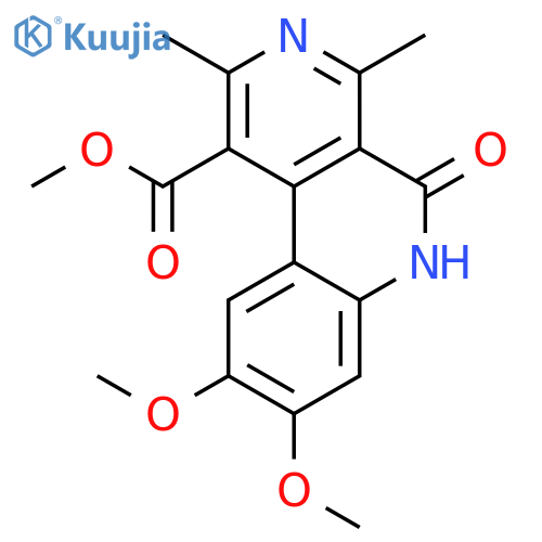Methyl 8,9-dimethoxy-2,4-dimethyl-5-oxo-5,6-dihydrobenzoc-2,7-naphthyridine-1-carboxylate structure
