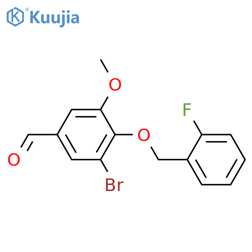 3-Bromo-4-[(2-fluorobenzyl)-oxy]-5-methoxybenzaldehyde structure