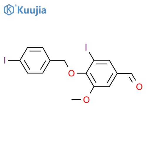 3-Iodo-4-[(4-iodobenzyl)oxy]-5-methoxybenzaldehyde structure