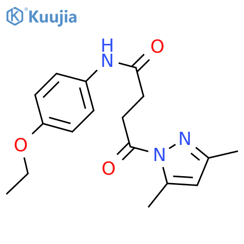 4-(3,5-dimethyl-1H-pyrazol-1-yl)-N-(4-ethoxyphenyl)-4-oxobutanamide structure