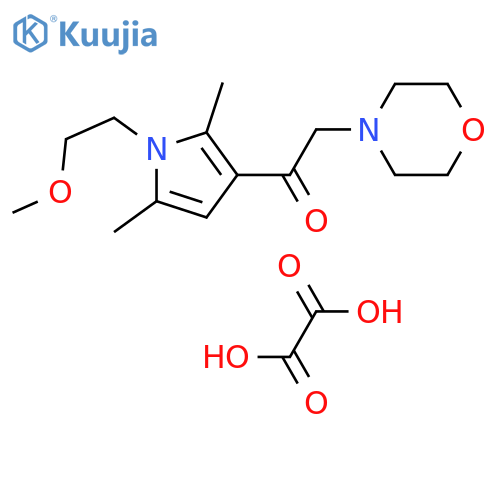 1-[1-(2-methoxyethyl)-2,5-dimethyl-1H-pyrrol-3-yl]-2-(morpholin-4-yl)ethan-1-one; oxalic acid structure